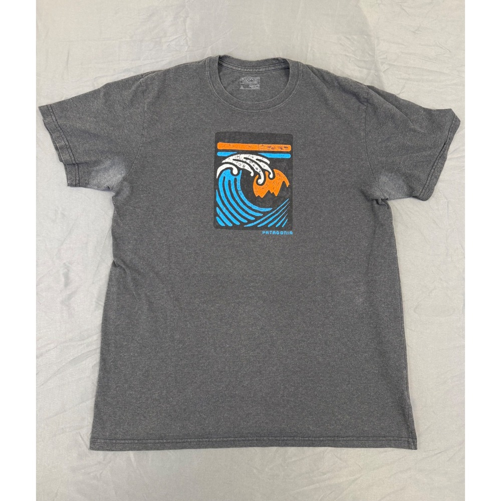 Patagonia Mens XL Graphic Wave Mountain T-Shirt Charcoal Heather STY39048